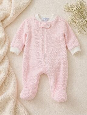 💗 Nella Pima Newborn Pink Pima Cotton Footed Sleeper | Ultra Soft Boutique Baby